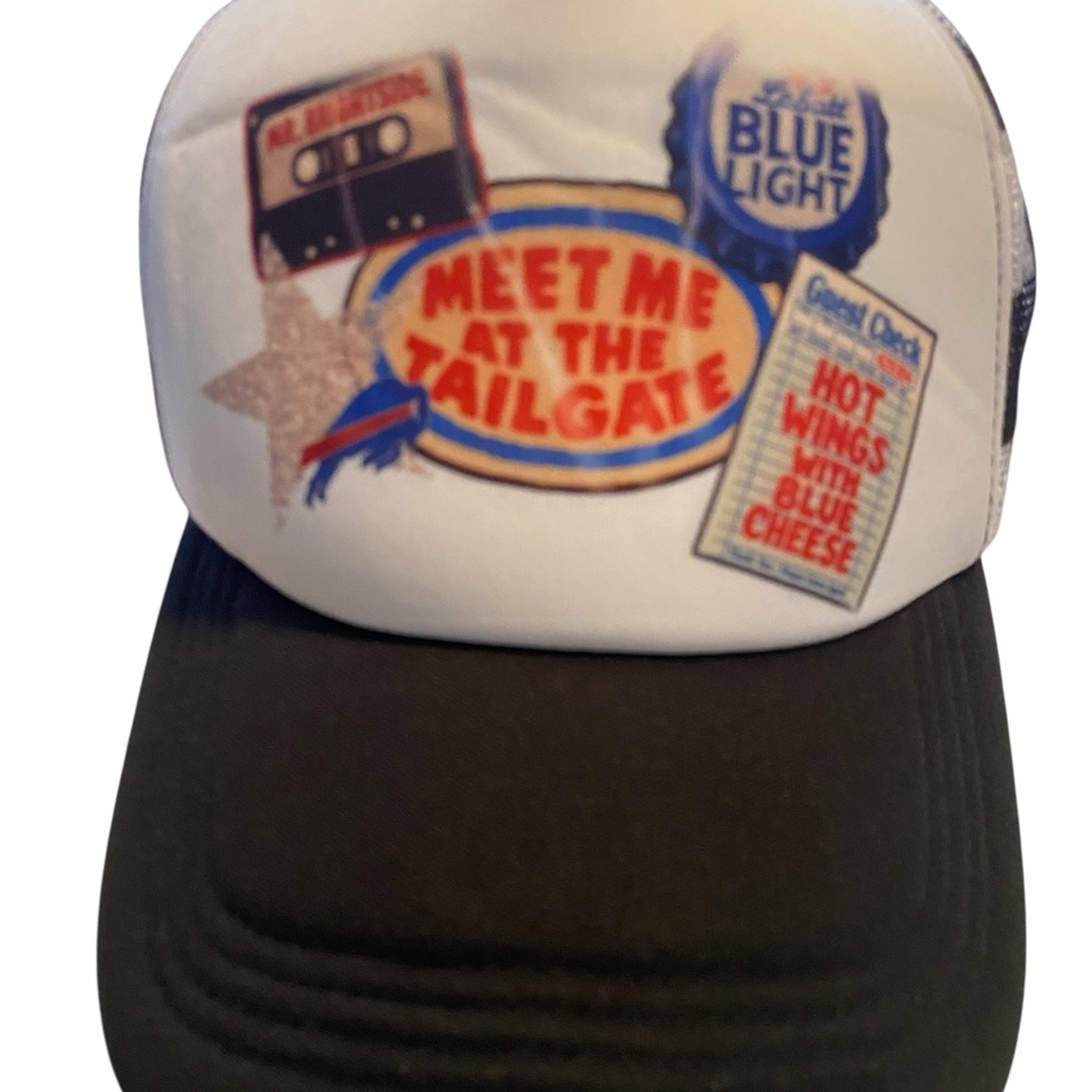 Black and White Trucker Hat with Graphic Design